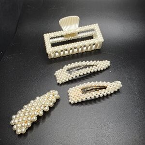 Pearl Hair Clip Set Vintage, Chic